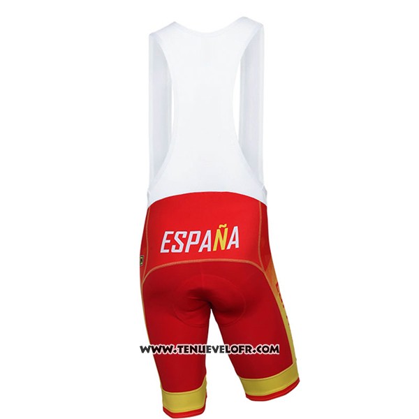 2017 Maillot Ciclismo Espagne Jaune et Rouge Manches Courtes et Cuissard
